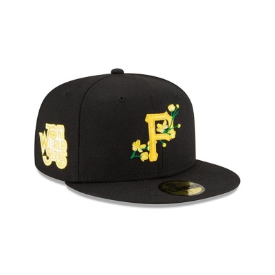 Pittsburgh Pirates Gorra | New Era MLB Side Patch Bloom 59fifty Fitted Cap Mexico - Negros